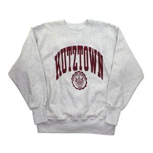 Vintage Kutztown University Light Gray Jersey Pullover Sweatshirt Sweater sz XL